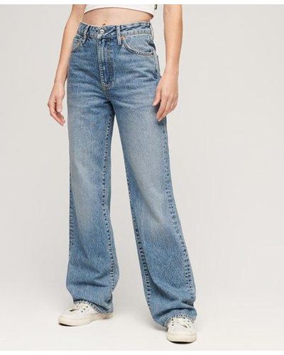 Superdry Organic Cotton Wide Leg Jeans - Blue