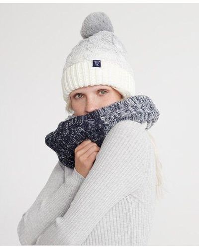 Superdry Clarrie Cable Snood - Blue
