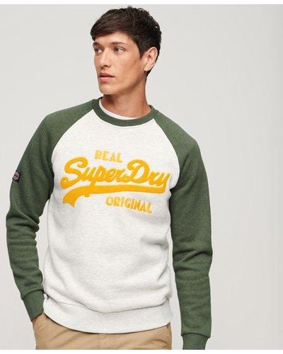 Superdry Athletic Vintage Logo Sweatshirt Met Raglanmouwen En Ronde Hals - Grijs