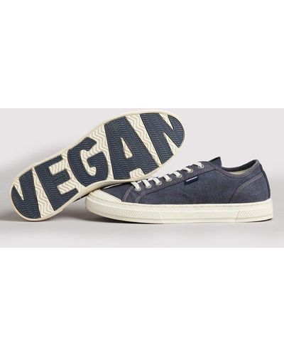 Superdry Vintage Vegan Faux Vulc Low Top Sneakers - Blue
