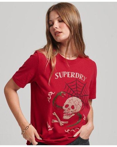 Superdry Suika T-shirt Met Print - Rood