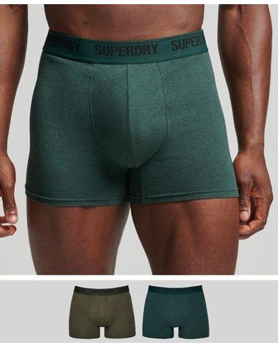 Superdry Organic Cotton Boxer Double Pack - Green