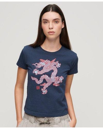 Superdry X Komodo Dragon Slim T-shirt - Blue