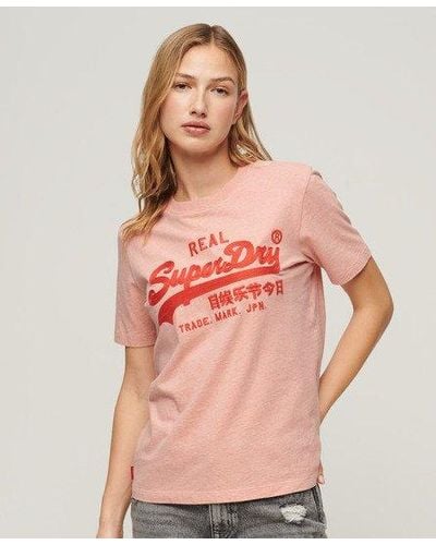 Superdry Embroidered Vintage Logo T-shirt - Pink