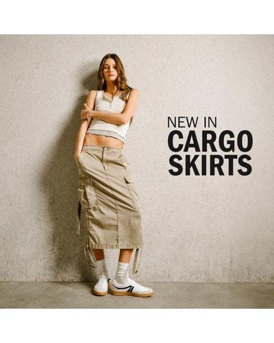 Superdry Cargo Midi Skirt - Metallic