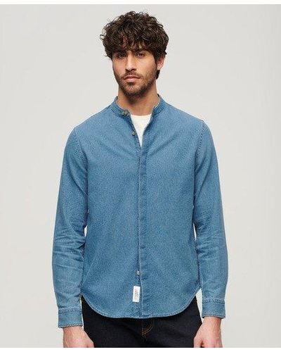 Superdry The merchant store - chemise à col tunisien indigo - Bleu