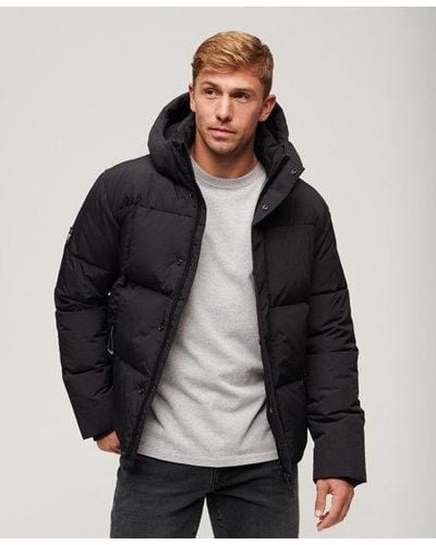 Superdry Hooded Box Quilt Puffer Jacket - Black