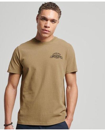 Superdry T-shirt vintage script workwear - Marron