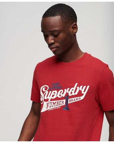 Superdry Classic Graphic Print Vintage Scripted University T-shirt - Red