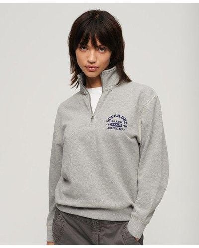 Superdry Athletic Essential Half Zip Sweatshirt - Grey