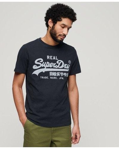 Superdry T-shirt à logo vintage - Bleu