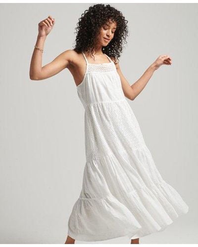 Superdry Vintage Lace Cami Maxi Dress - White