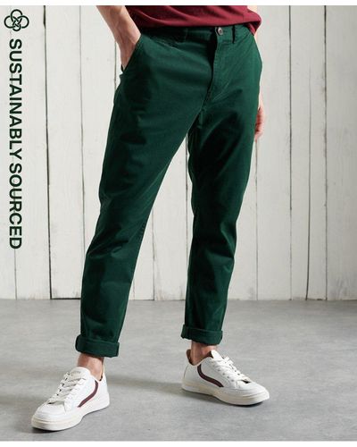 Superdry Organic Cotton Core Slim Chino Trousers - Green