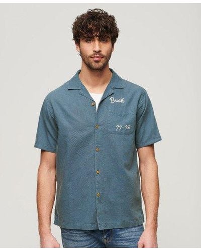 Superdry Resort Short Sleeve Shirt - Blue