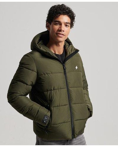 Superdry Sports Puffer Hooded Jacket - Green