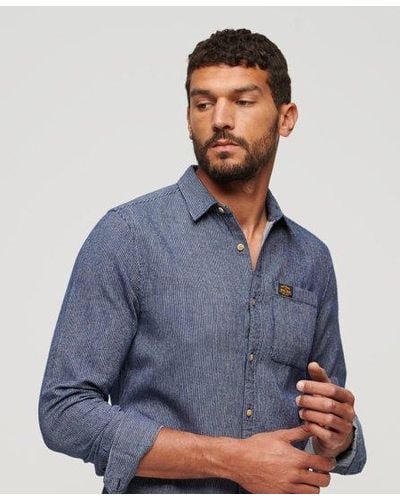 Superdry Workwear Katoenen Overhemd Met Lange Mouwen - Blauw
