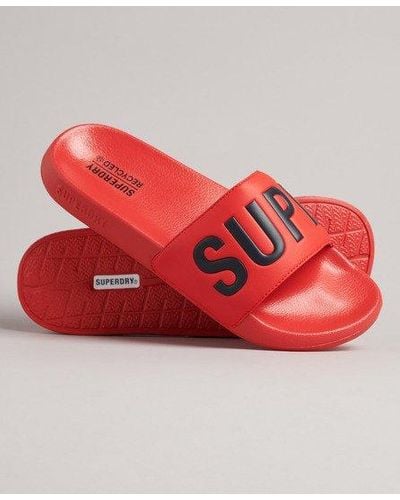 Superdry Core Pool Sliders - Red