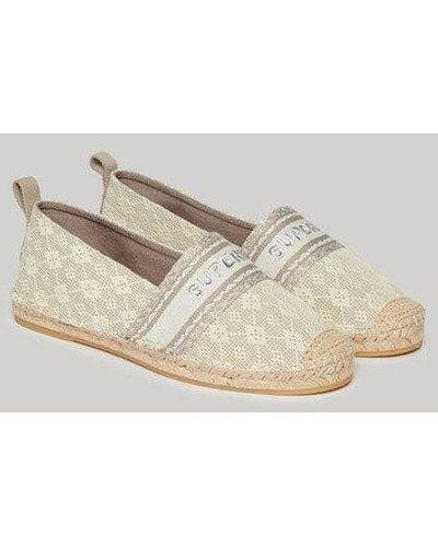 Superdry Canvas Espadrilles Met Overlay - Metallic