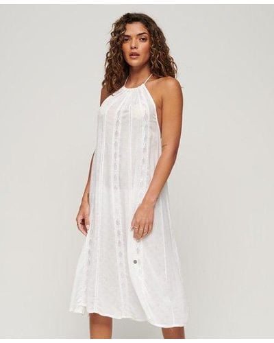 Superdry Halter Neck Midi Dress - White