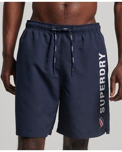 Superdry Applique 19 Inch Recycled Swim Shorts - Blue