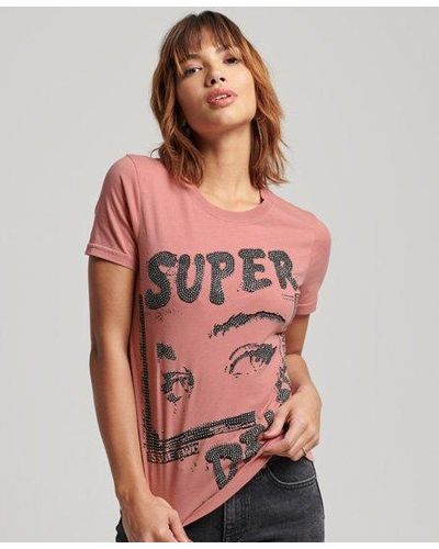 Superdry T-shirt lo-fi poster - Rouge