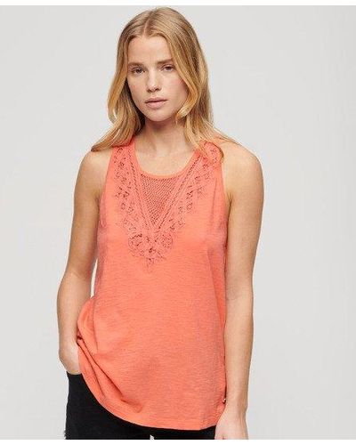 Superdry Jersey Lace Vest - Orange