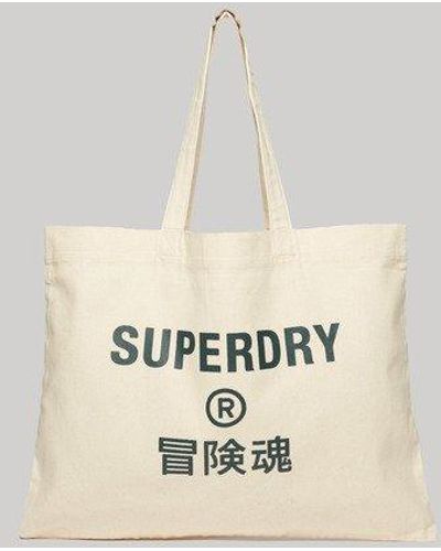Superdry Logo Print Tote - Natural