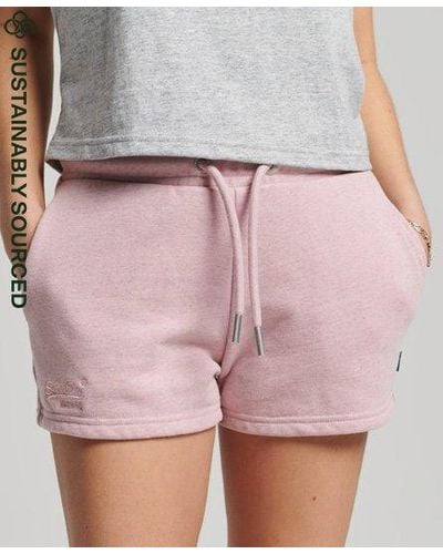 Superdry Organic Cotton Vintage Logo Jersey Shorts - Pink