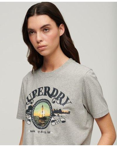 Superdry Travel Souvenir Relaxed T-shirt - Gray