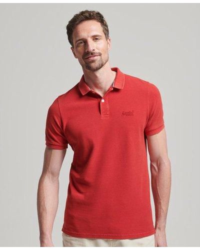 Superdry Polo destroyed - Rouge
