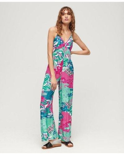 Superdry Printed Cami Jumpsuit - White