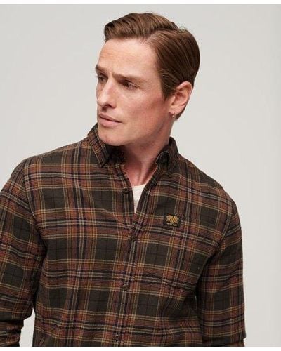 Superdry Long Sleeve Cotton Lumberjack Shirt - Brown