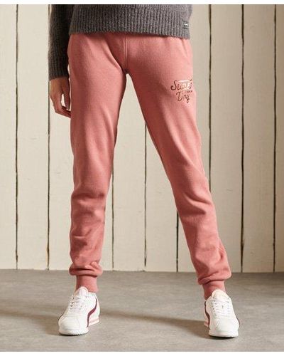 Superdry Pantalon de survêtement script style workwear - Rose