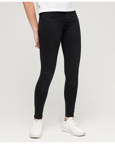 Superdry Cotton High Rise Skinny Denim Jeans - Black