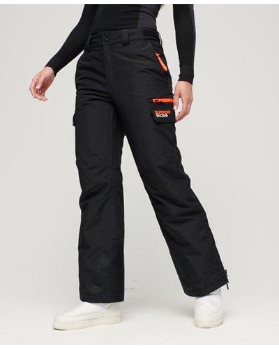 Superdry Ladies Fully Lined Embroidered Sport Ultimate Rescue Ski Trousers - Black