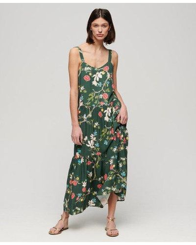 Superdry Woven Tiered Maxi Dress - Green