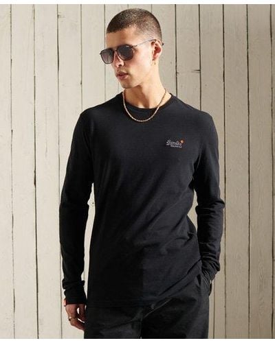 Superdry T-shirt brodé vintage en coton biologique - Noir