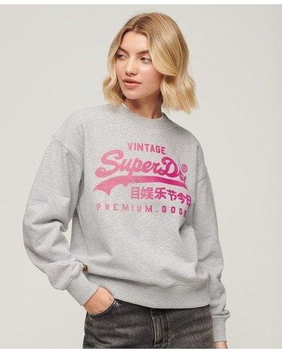 Superdry Tonal Loose Sweatshirt - Gray