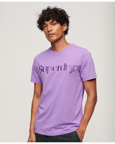 Superdry T-shirt à logo brodé ton sur ton - Violet