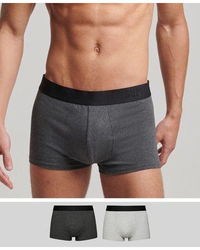 Superdry Organic Cotton Trunk Offset Double Pack - Grey