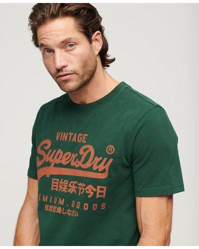 Superdry T-shirt vintage logo premium goods - Vert