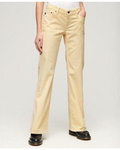 Superdry Low Rise Cord Flare Jeans - Natural