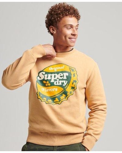 Superdry Cooper Nostalgia Sweatshirt Met Ronde Hals - Naturel