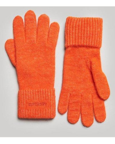 Superdry Essential Geribde Handschoenen - Oranje
