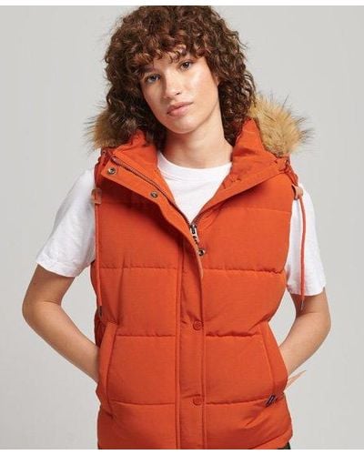 Superdry Everest Faux Fur Gilet - Orange