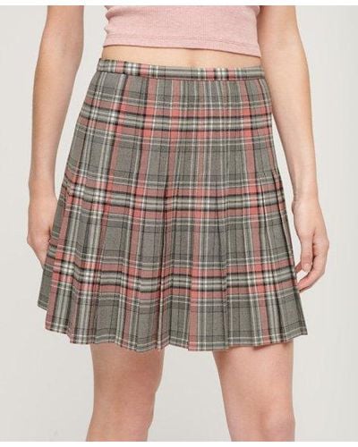 Superdry Vintage Pleated Mini Skirt - Multicolor