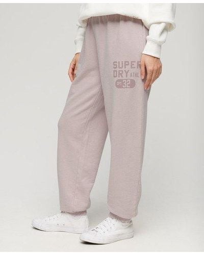 Superdry Ladies Loose Fit Graphic Print Vintage Washed jogger - Gray