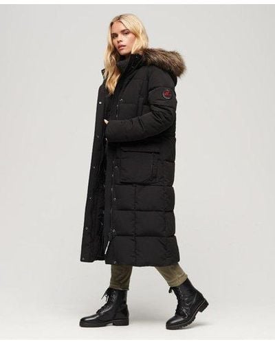 Superdry Everest Longline Puffer Coat - Black