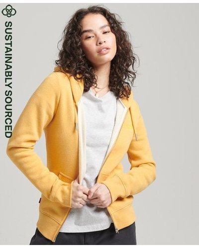 Superdry Organic Cotton Vintage Logo Zip Hoodie - Yellow