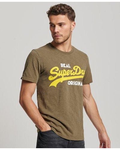Superdry T-shirt surteint vintage logo real original - Vert